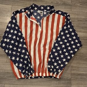 Wise Guy: "Vintage" Red White and Blue Star Striped Pullover